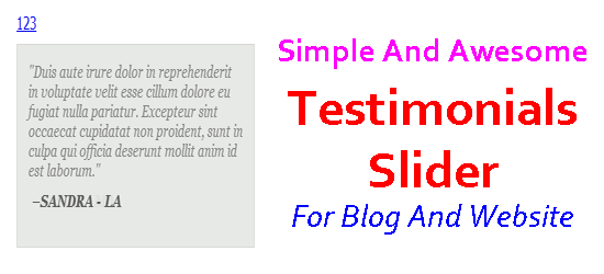 Simple And Awesome Testimonials J-Query Slider For Blog And Website