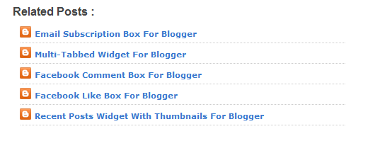 Simple "Related Posts" Text Widget For Blogspot