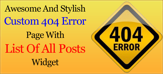 Awesome And Stylish Custom 404 Page With List Of All Posts