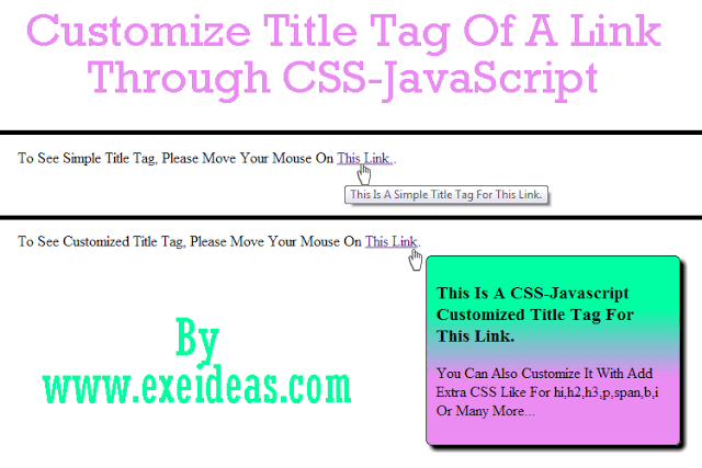 Customize Title Tag Of A Link Through CSS-JavaScript