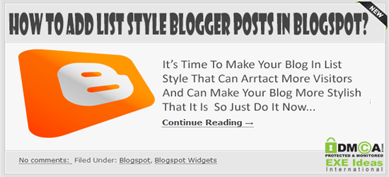 How To Add List Style Blogger Posts In Blogspot?