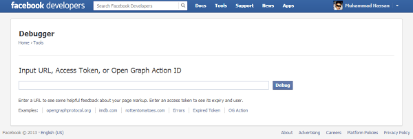 Facebook Debugger Tool ScreenShoot