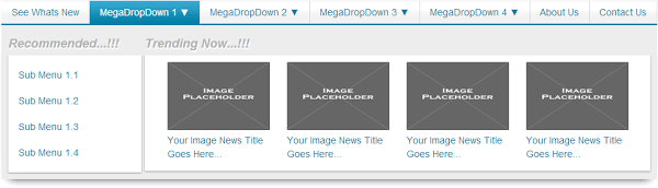 CSS Mega Drop Down Menu With Links And Thumbnail