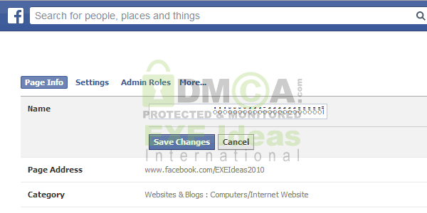 How To Make Your Facebook Fan Page Name Invisible?