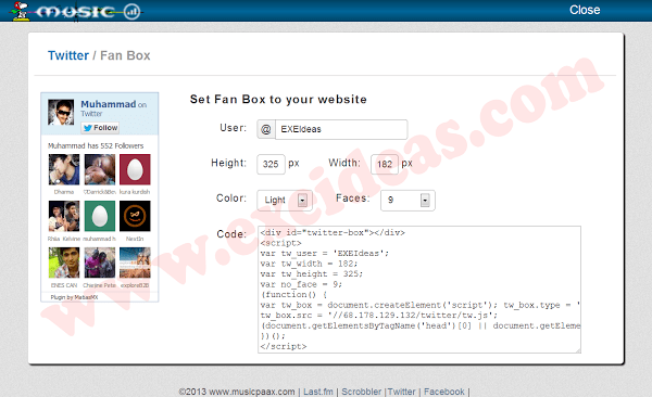New Twitter Followers/FanBox Widget With Faces For Blog And Website