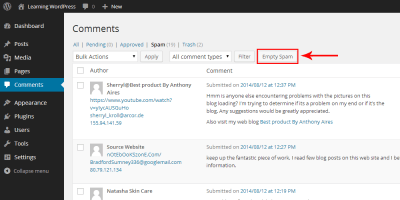 How To Delete All Spam Comments In WordPress By One Click? - EXEIdeas ...