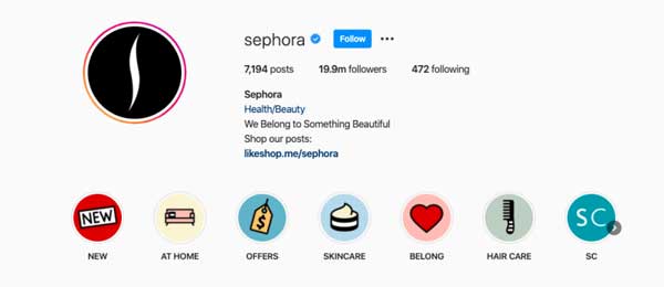 Sephora-Instagram-Highlights