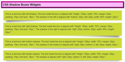 Shadow Box Design Html Stylish CSS Shadow Boxes Widgets Using Pure CSS3 - EXEIdeas – Let's ...