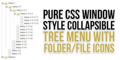 Pure CSS Window Style Collapsible Tree Menu With Folder/File Icons ...