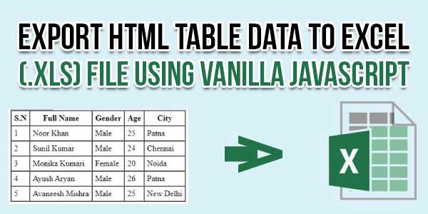 Export The Data from Excel to HTML