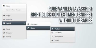 custom right click context menu in javascript |... Pure Vanilla JavaScript Right Click Context Menu Snippet Without ...